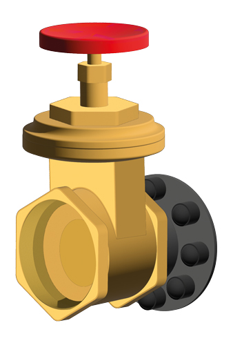 Vanne guillotine laiton DN100 avec bride polypro pour citerne souple et réserve acier galvanisé flexinov