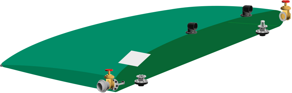Vue en détail d'une citerne souple flexinov pour le stockage d'effluents agricoles, industriels ou viti-vinicoles