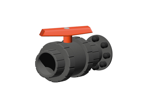 Vanne DN50 1/4 de tour PVC avec bride polypro pour citerne souple flexinov